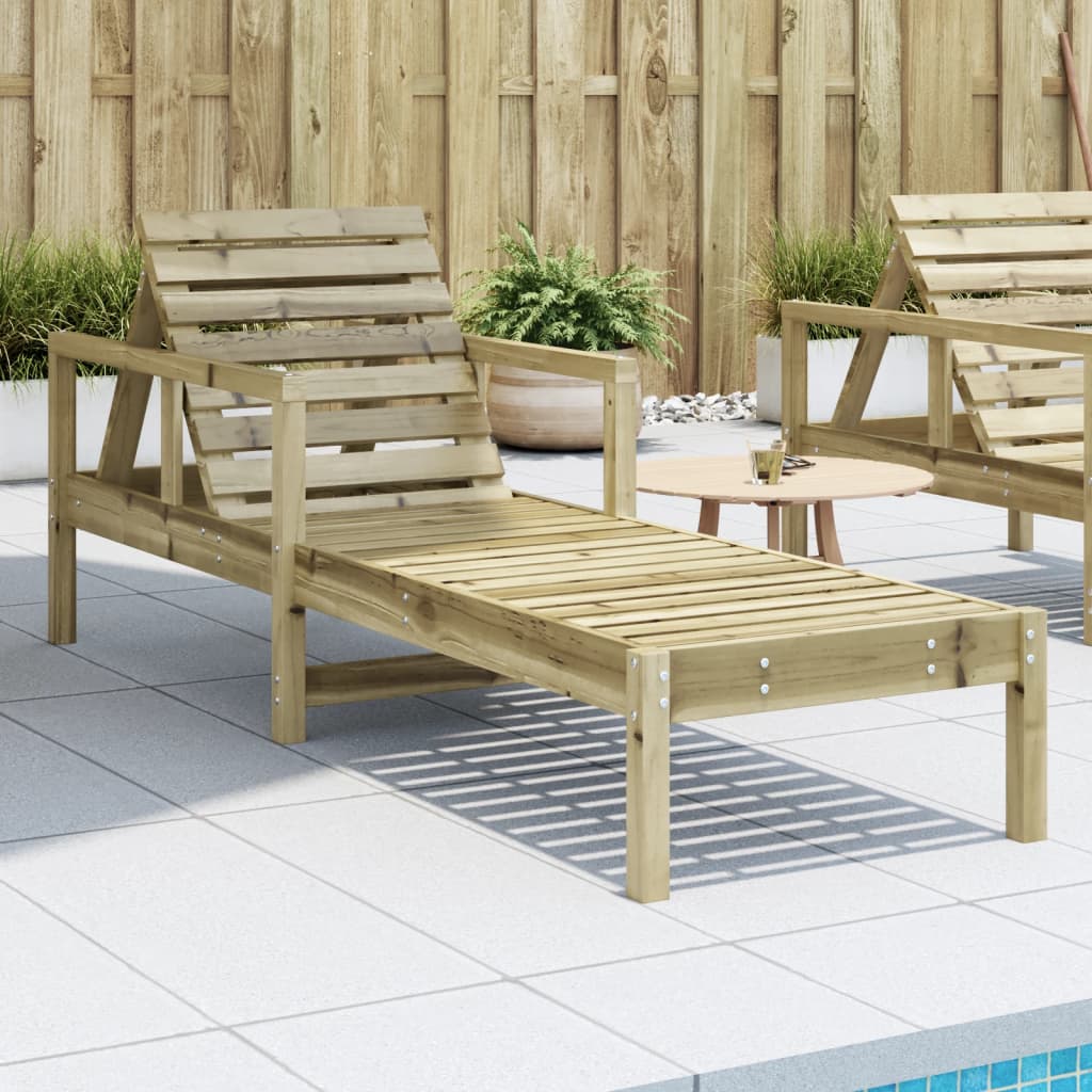 Sun Lounger 199.5x62x55 cm Impregnated Wood Pine - Style and Chic
