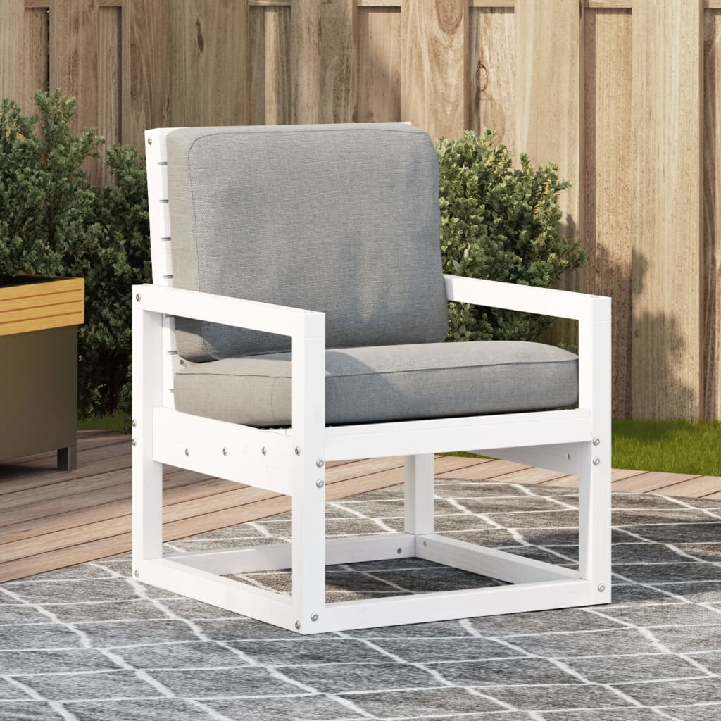 Garden Chair White 57.5x63x76 cm Solid Wood Pine - All Things Good