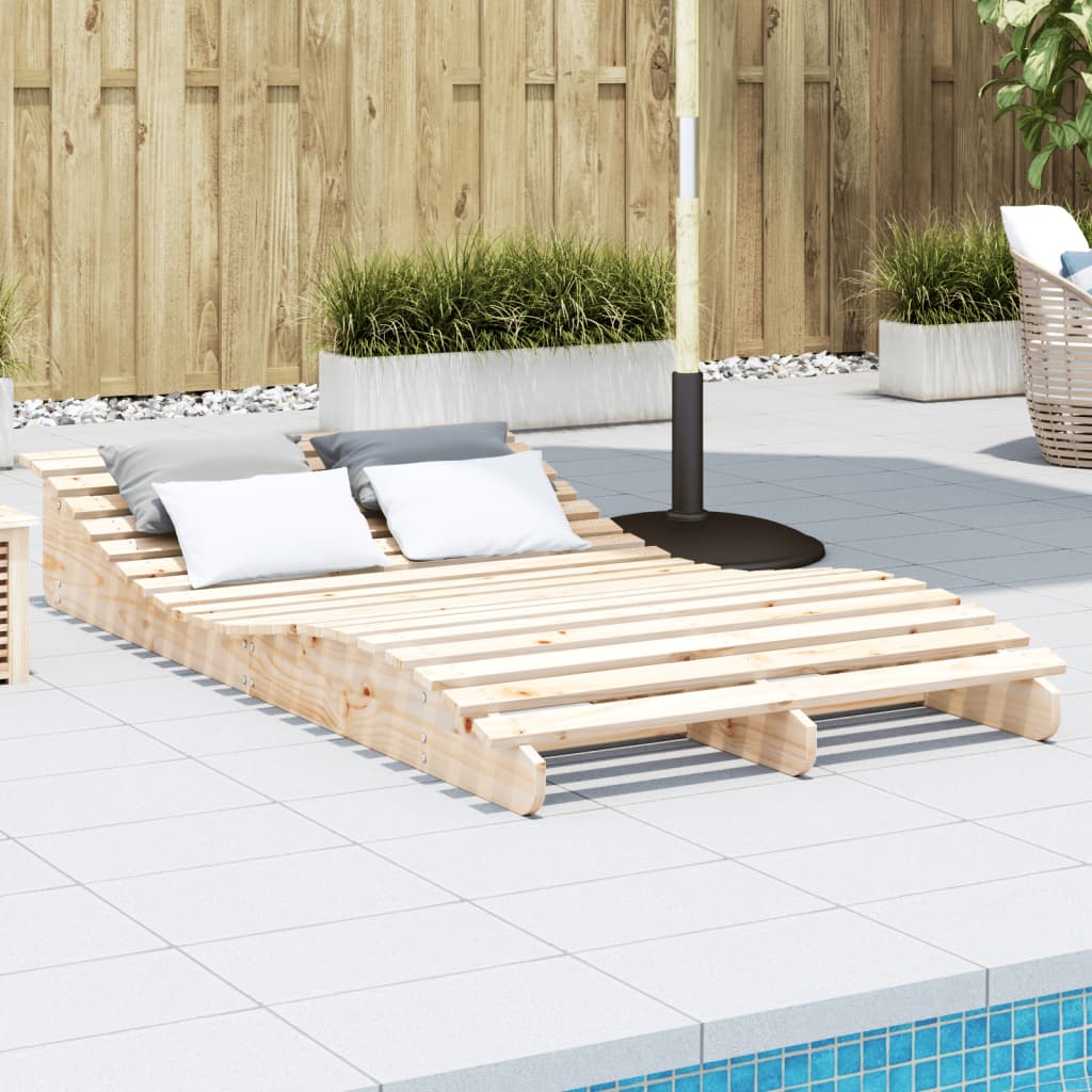 Sun Lounger 205x110x31.5 cm Solid Wood Pine - Decor Base