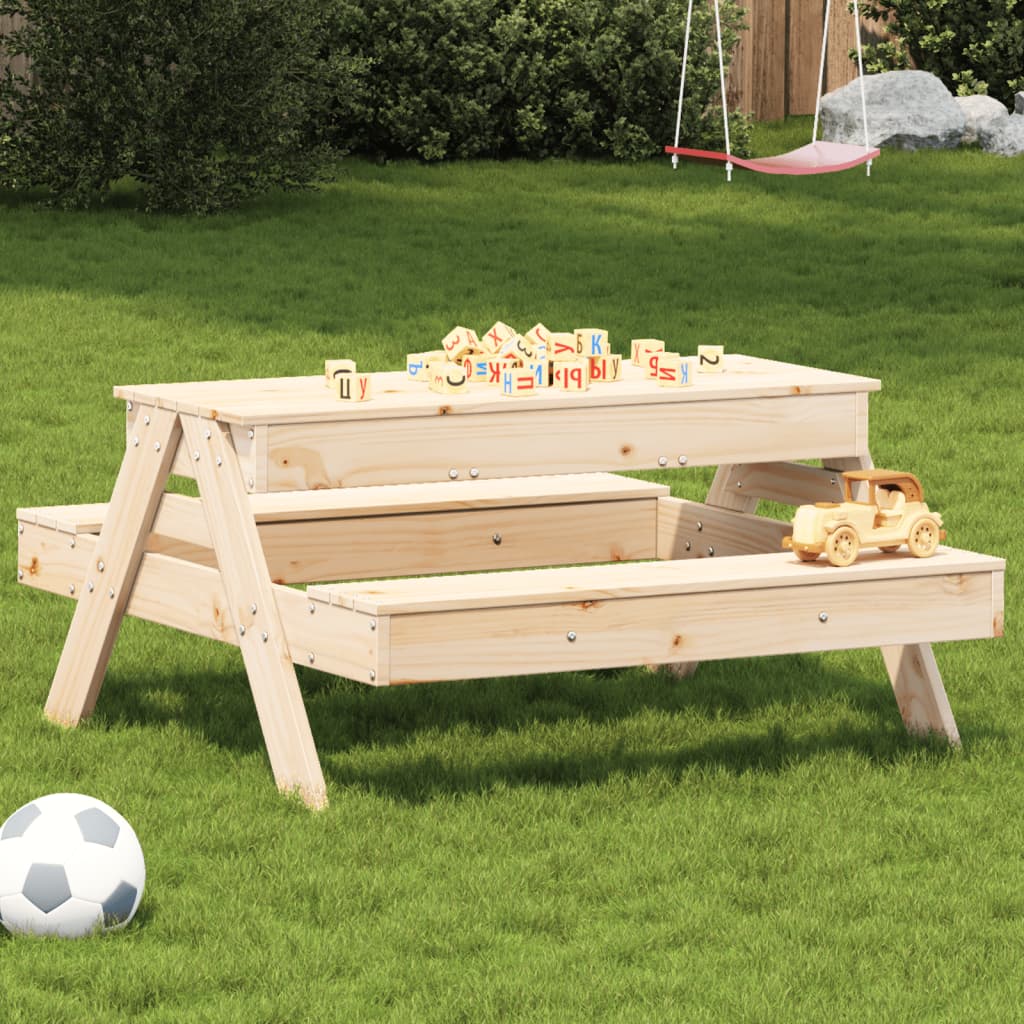 Picnic Table with Sandpit for Kids Solid Wood Pine - Merkel Designers