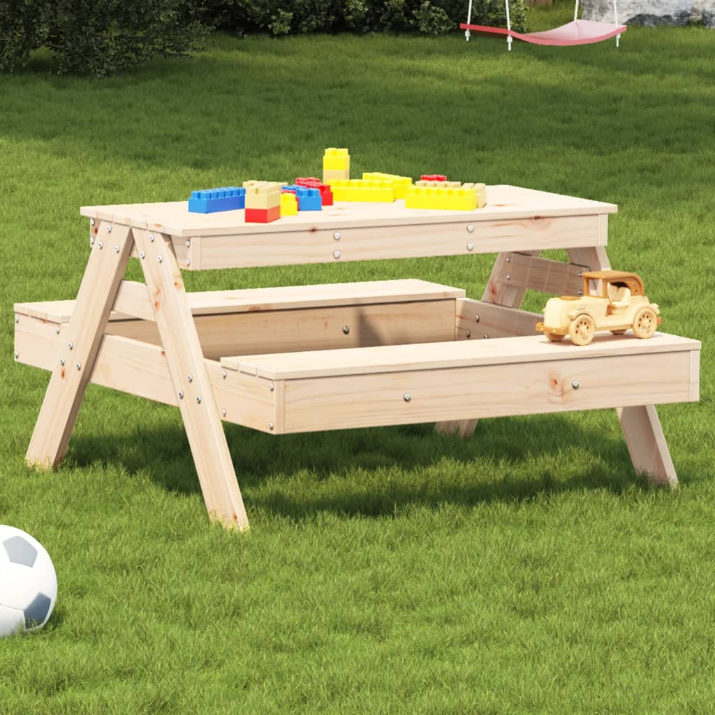 Picnic Table for Kids 88x97x52 cm Solid Wood Pine - Style and Chic