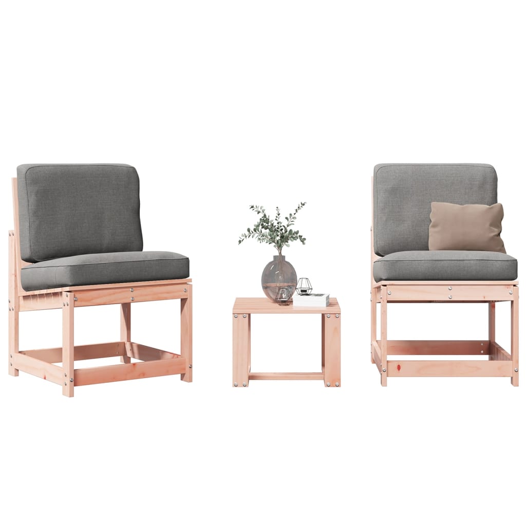 3 Piece Garden Lounge Set Solid Wood Douglas - Merkel Designers