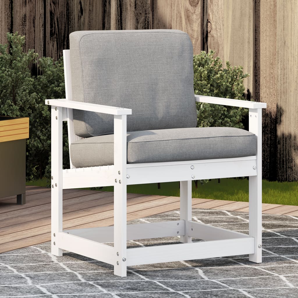 Garden Chair White 62x55x77 cm Solid Wood Pine - All Things Good