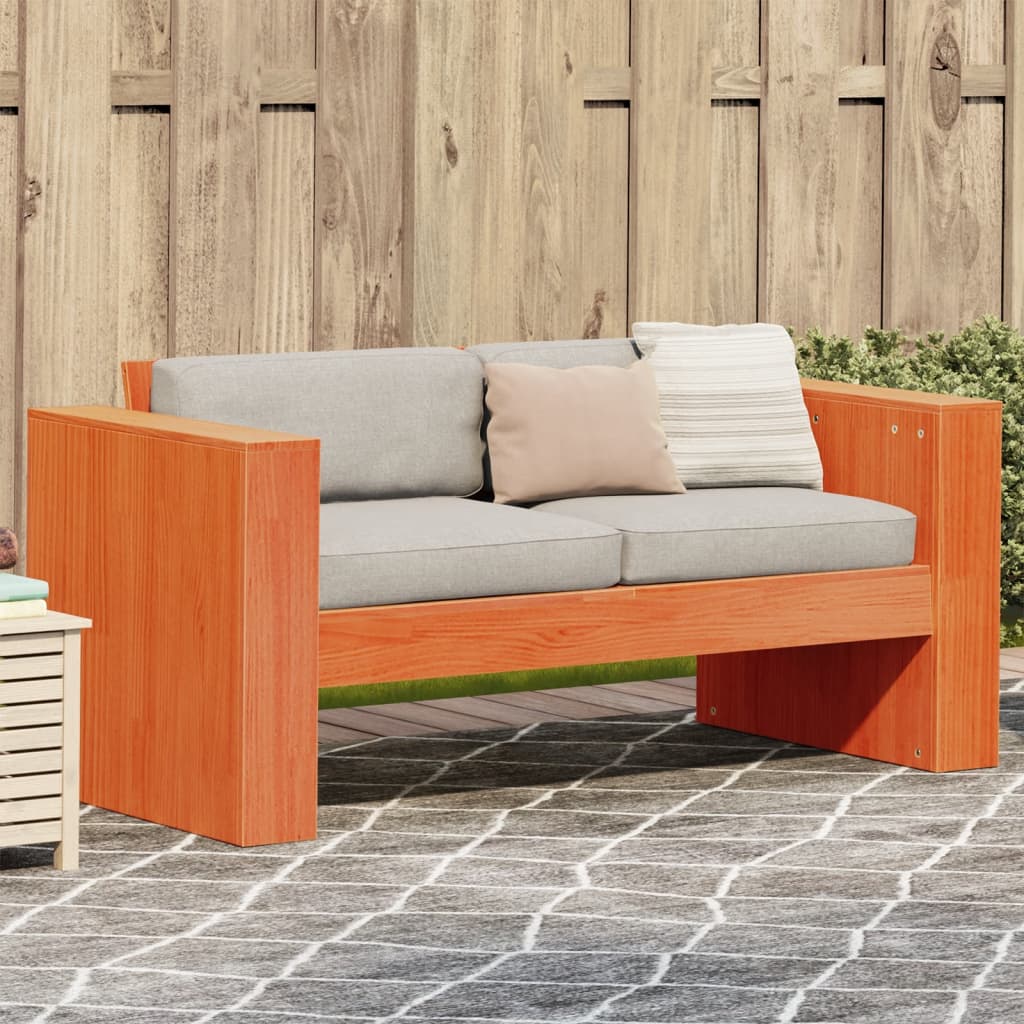Garden Sofa 2-Seater Wax Brown 134x60x62 cm Solid Wood Pine - Style and Chic