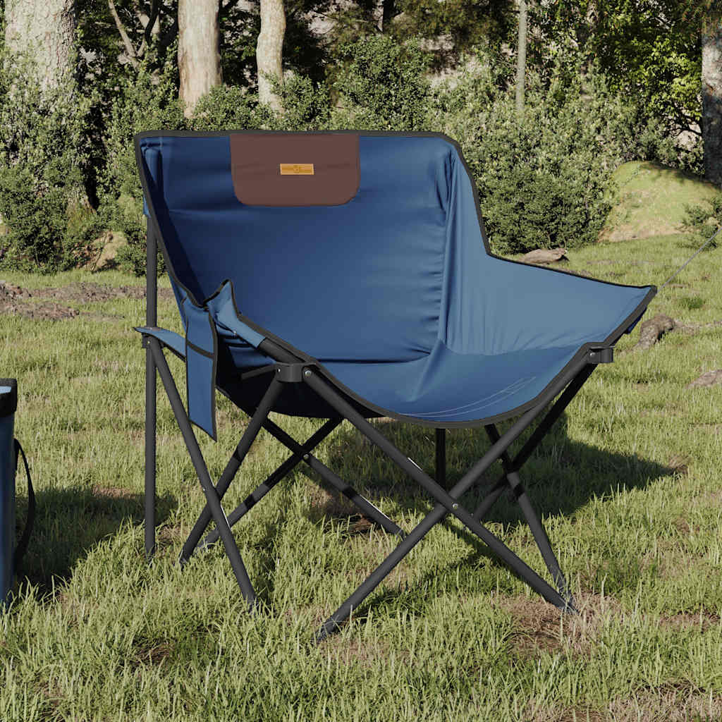 Camping Chairs with Pocket Foldable 2 pcs Blue - Discount Dealers