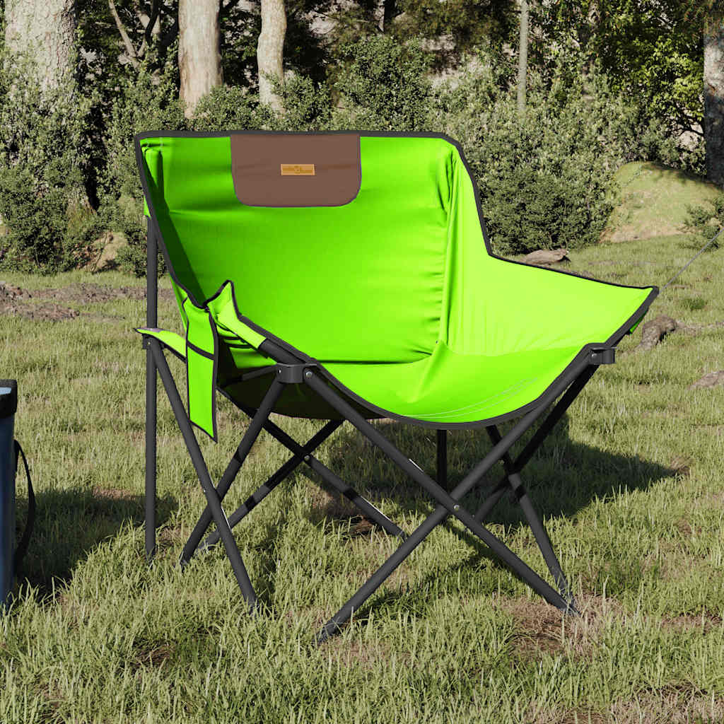 Camping Chairs with Pocket Foldable 2 pcs Green - Discount Dealers