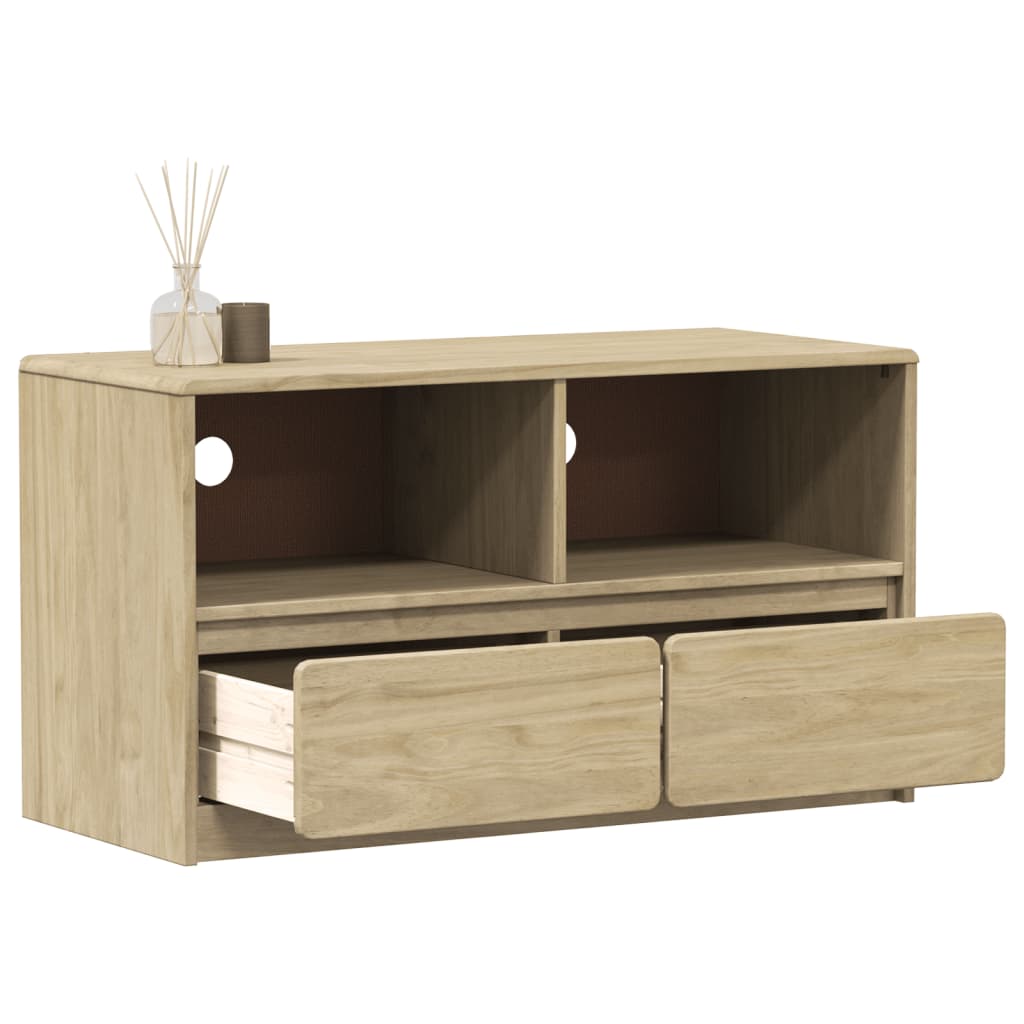 TV Cabinet SAUDA Oak 99x43x55 cm Solid Wood Pine - The Home Maker