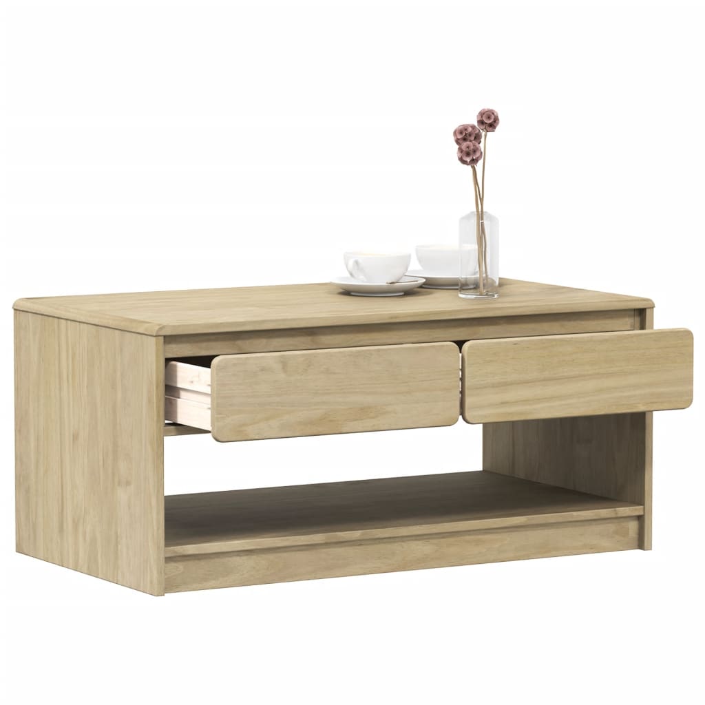 Coffee Table SAUDA Oak 99x55x45 cm Solid Wood Pine - All Things Good