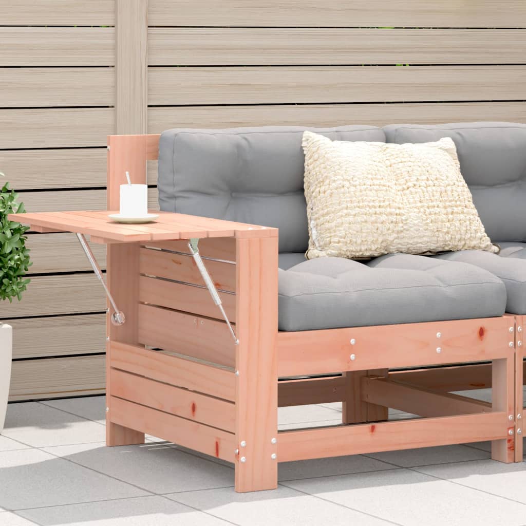 Garden Armrest Sofa with Side Table Solid Wood Douglas - Merkel Designers