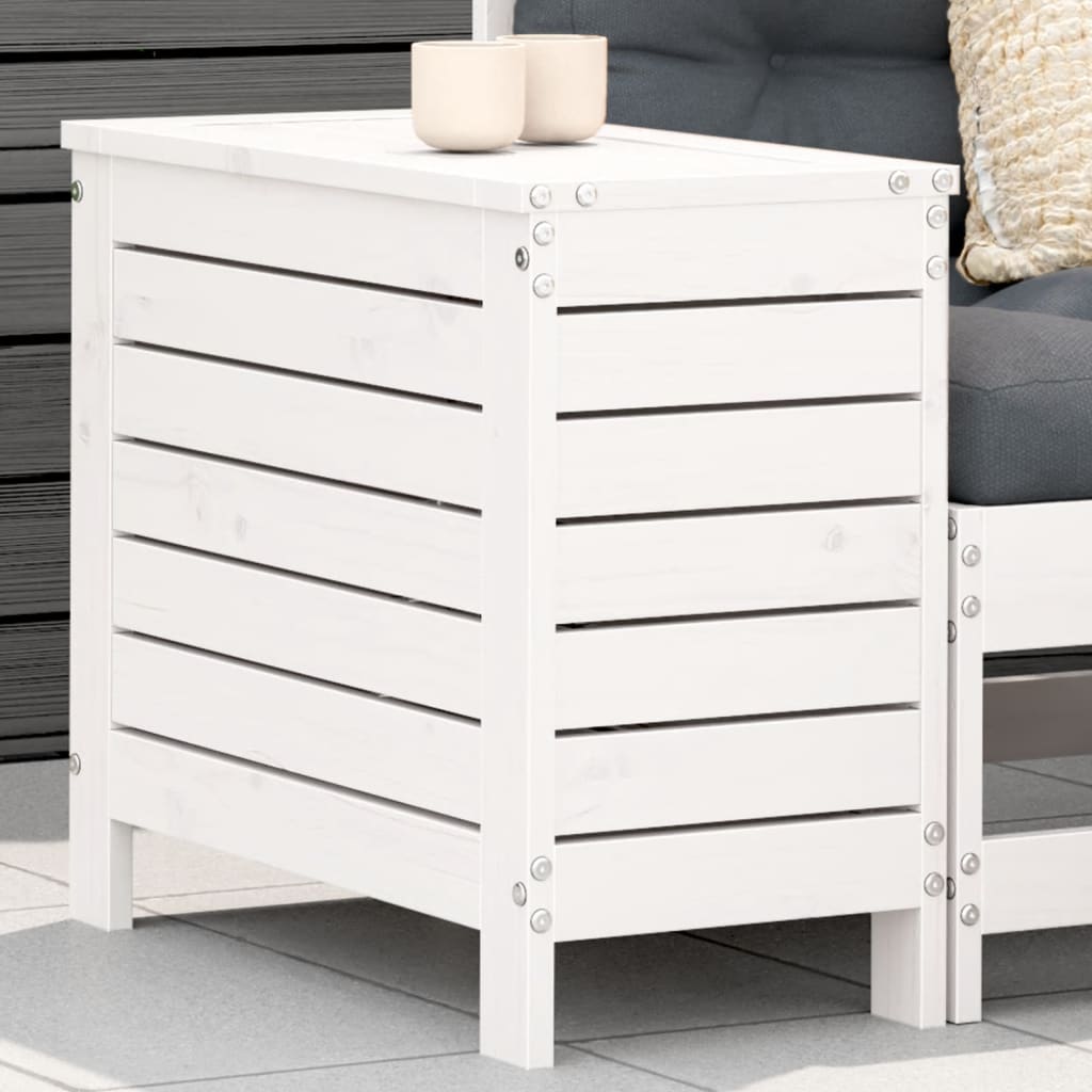 Garden Footstool White 62x31.5x52 cm Solid Wood Pine - The Home Maker