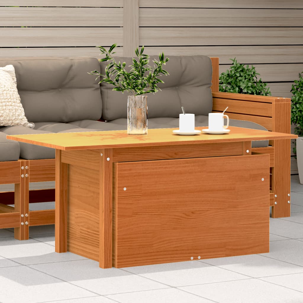 Garden Table Wax Brown 100x50x75 cm Solid Wood Pine - Merkel Designers