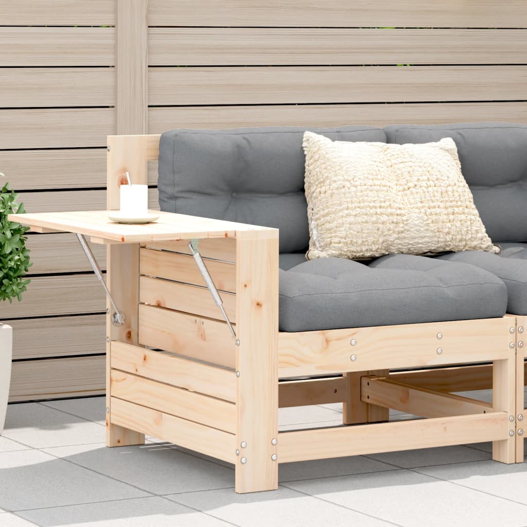 Garden Armrest Sofa with Cushion Solid Wood Pine - Style and Chic