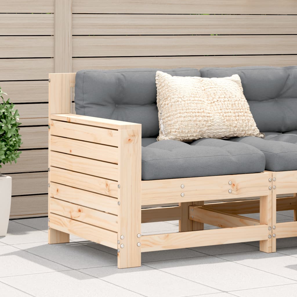 Garden Armrest Sofa with Cushion Solid Wood Pine - All Things Good