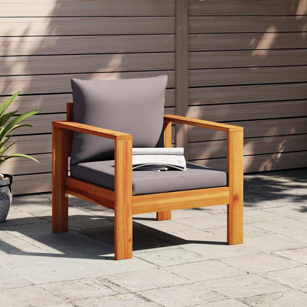 Garden Chair with Cushions Solid Wood Acacia - Design Hut