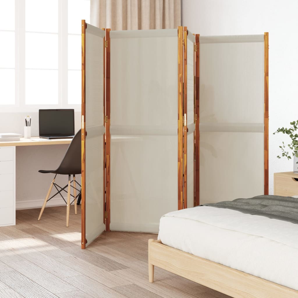 4-Panel Room Divider Light Grey 280x180 cm - All Things Good