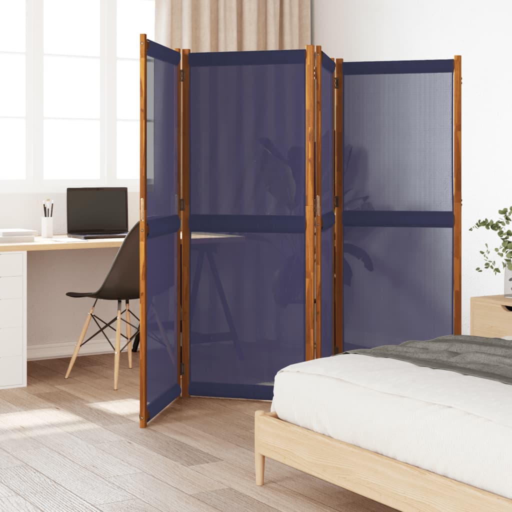 4-Panel Room Divider Dark Blue 280x180 cm - Casper Homes
