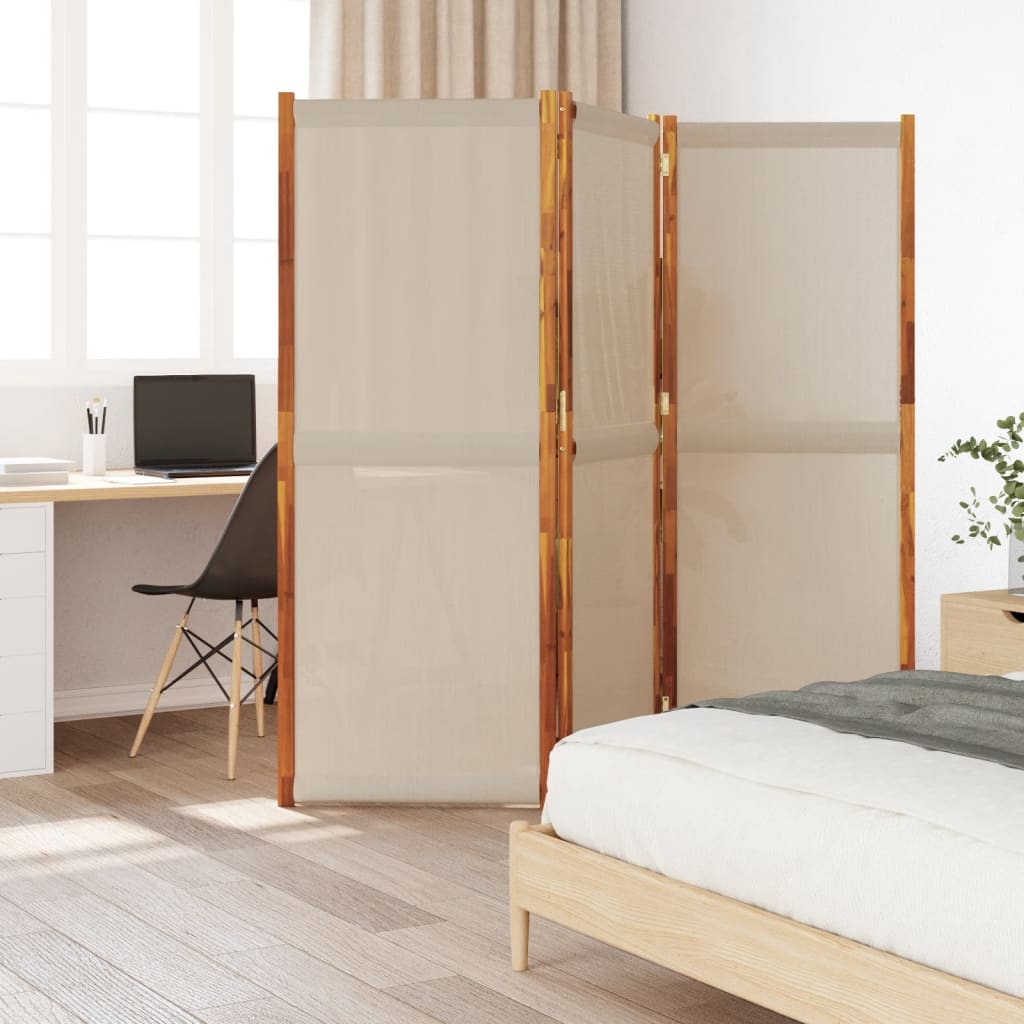 3-Panel Room Divider Taupe 210x180 cm - All Things Good