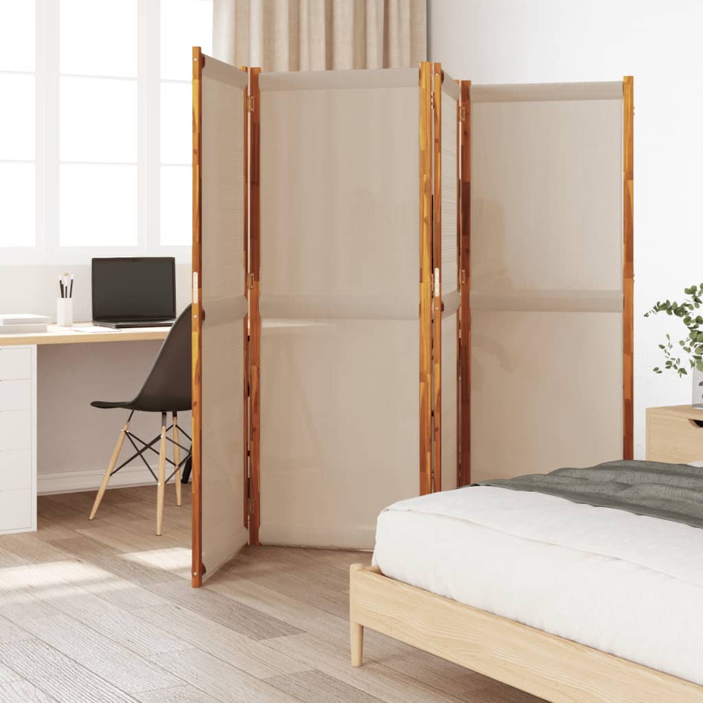 4-Panel Room Divider Taupe 280x180 cm - Merlin Deals