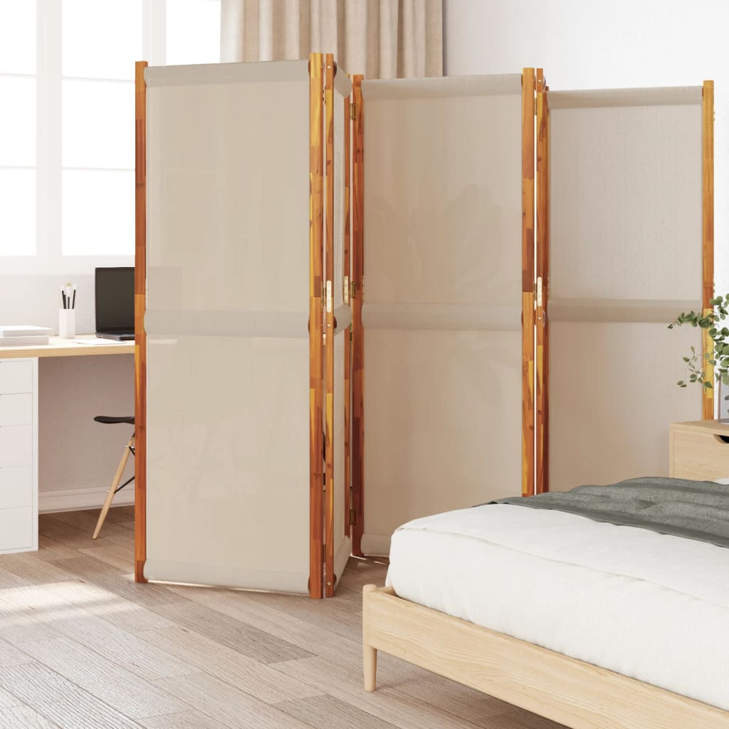 5-Panel Room Divider Taupe 350x180 cm - Brittle & Co