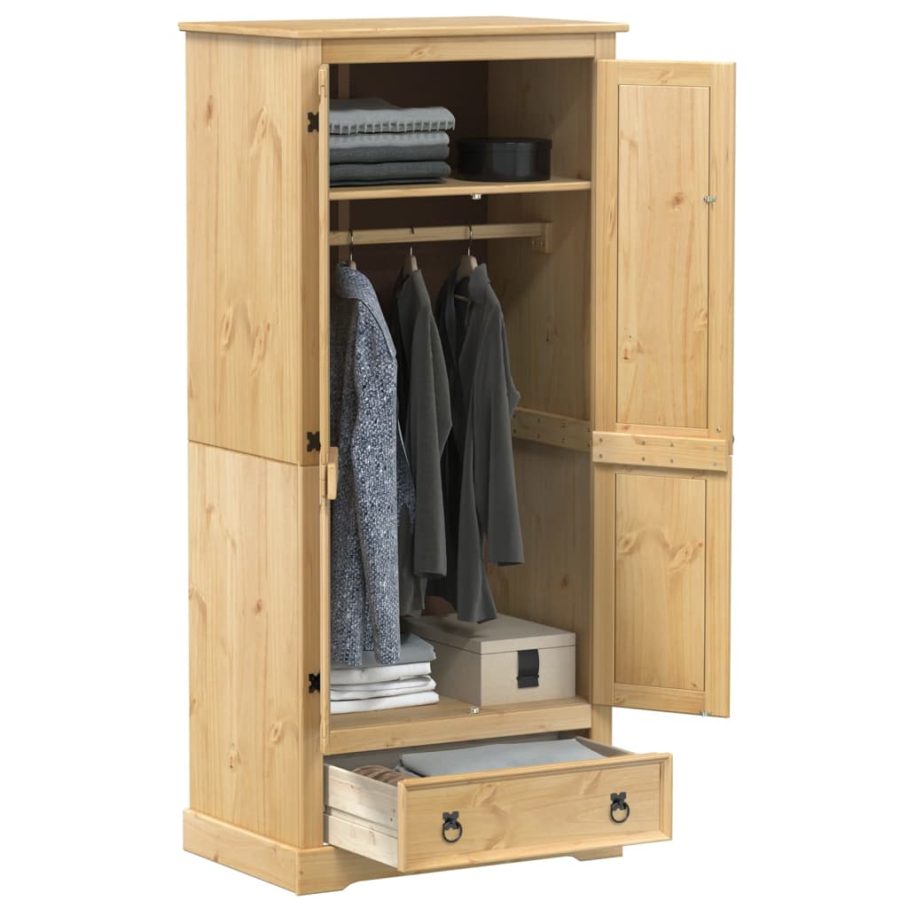 Wardrobe Corona 76x50x170 cm Solid Wood Pine - vid-4002768 - Charlotte Dunes