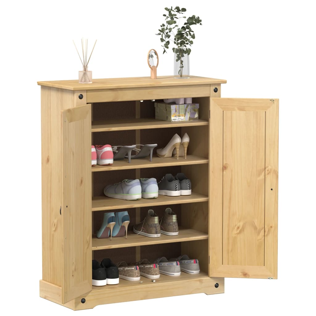 Shoe Cabinet Corona 86x38.5x108 cm Solid Wood Pine - Charlotte Dunes