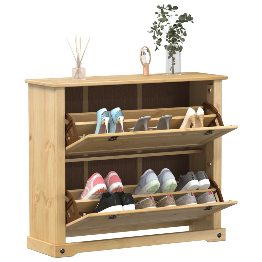 Shoe Cabinet Corona 99x32x85 cm Solid Wood Pine - Brittle & Co