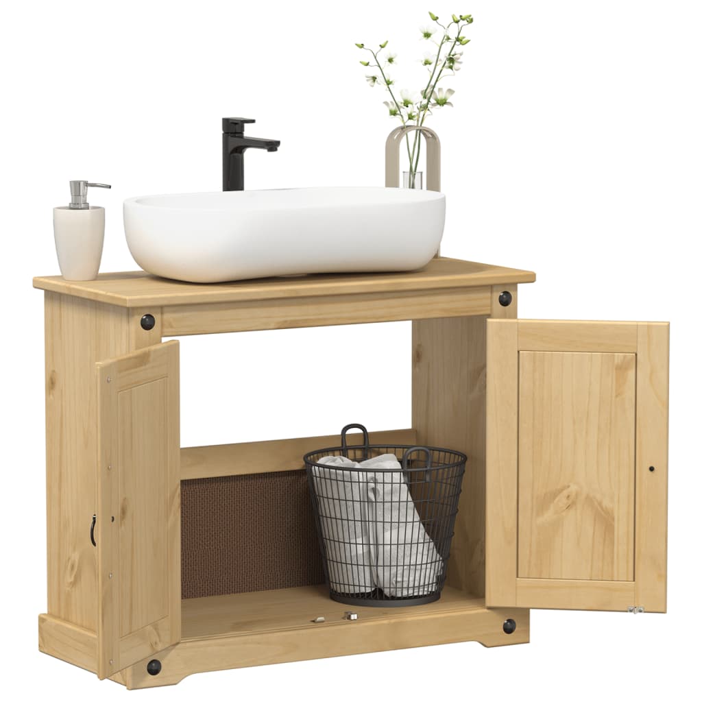 Bathroom Sink Cabinet Corona 73x33x60 cm Solid Wood Pine - Discount Dealers