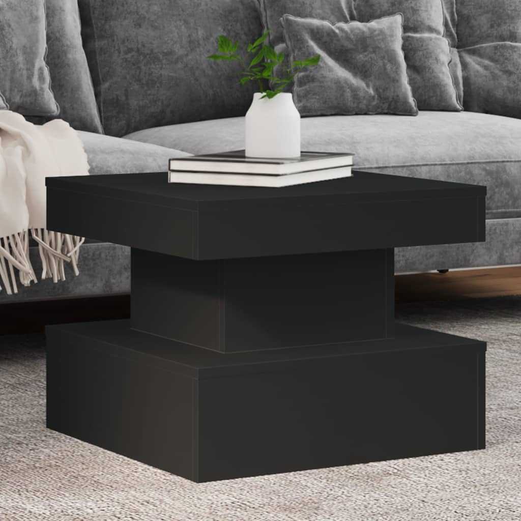 Coffee Table with LED Lights Black 50x50x40 cm - vid-839841 - Design Hut
