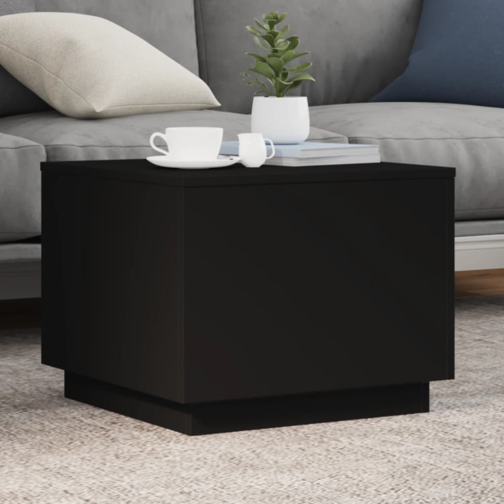 Coffee Table with LED Lights Black 50x50x40 cm - vid-839869 - Design Hut