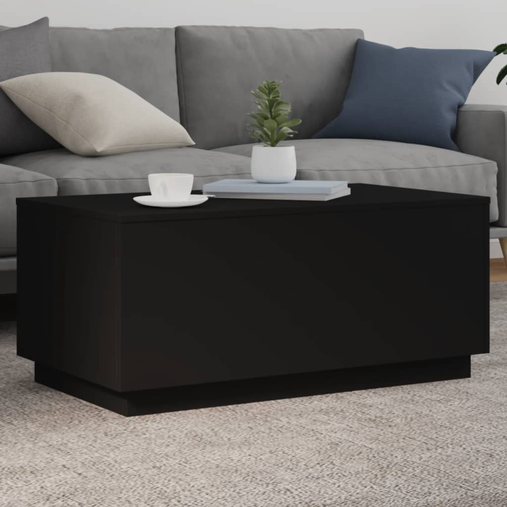 Coffee Table with LED Lights Black 90x50x40 cm - vid-839876 - Design Hut