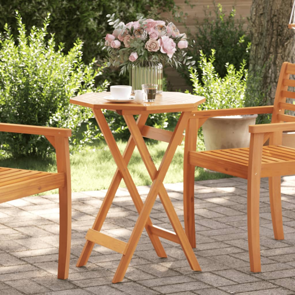 Folding Garden Table 60x75 cm Solid Wood Acacia - Decor Base
