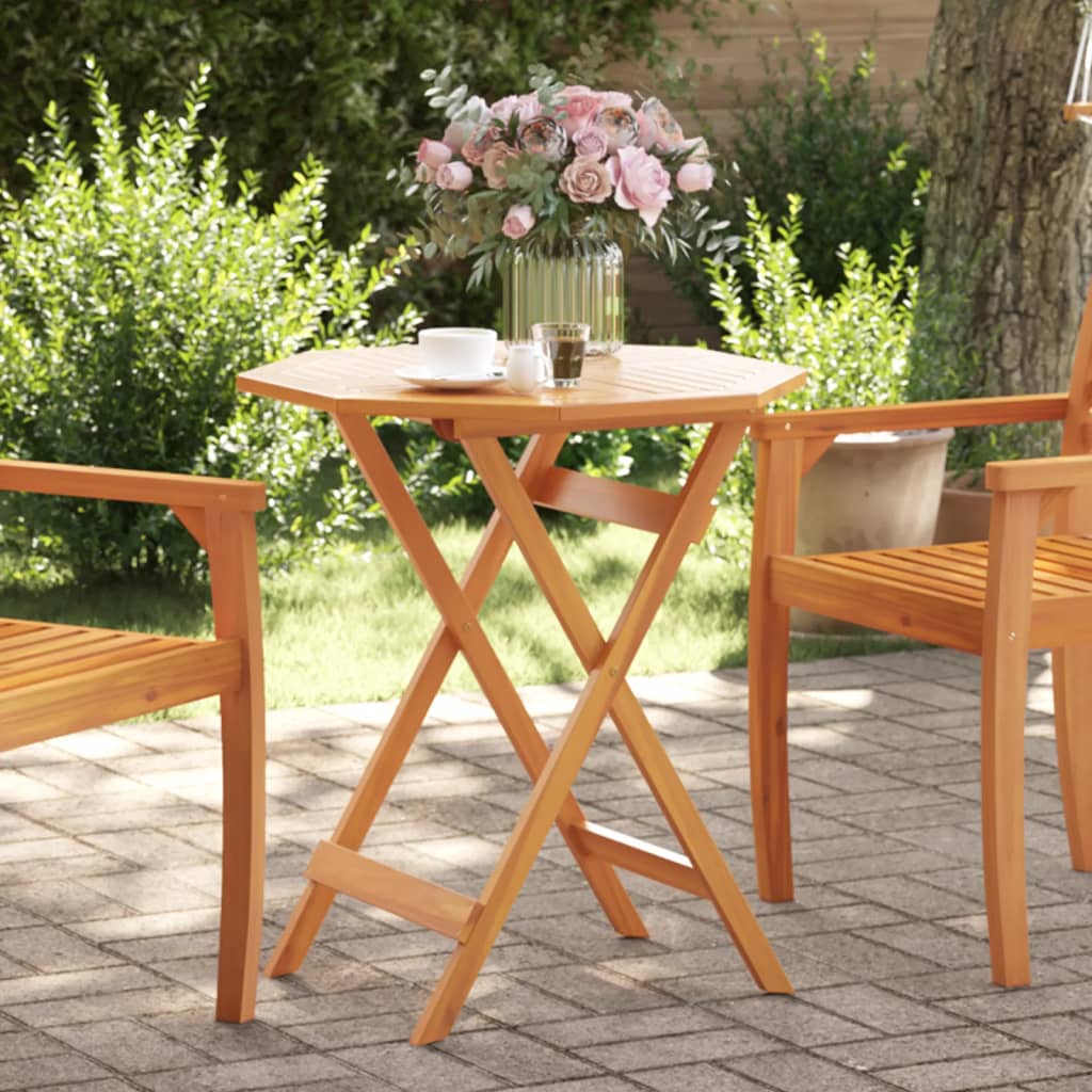Folding Garden Table 70x75 cm Solid Wood Acacia - Decor Base
