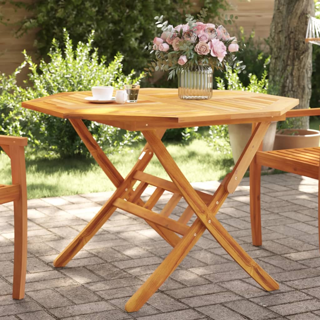 Folding Garden Table 110x75 cm Solid Wood Acacia - Decor Base