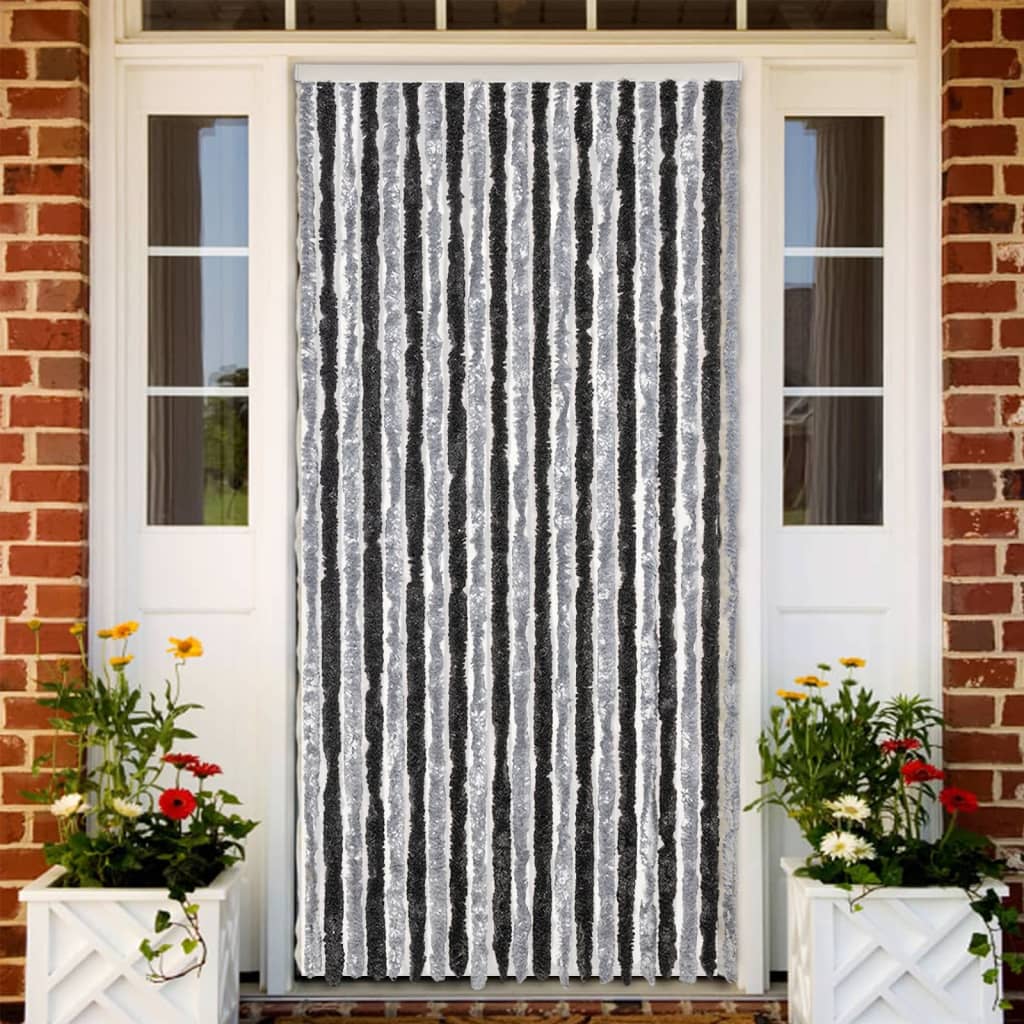 Fly Curtain Grey and Black 100x200 cm Chenille - Merkel Designers