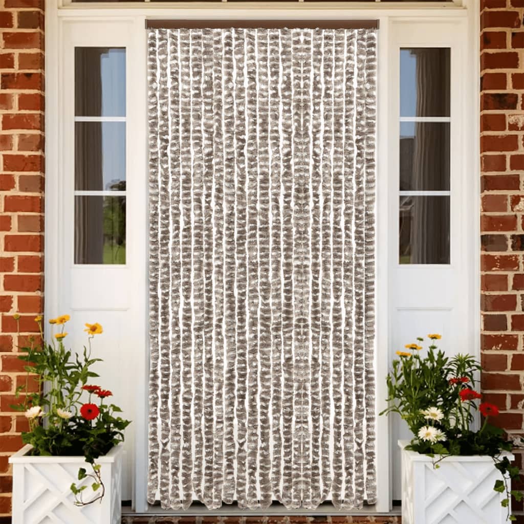 Fly Curtain Taupe and White 56x200 cm Chenille - Style and Chic