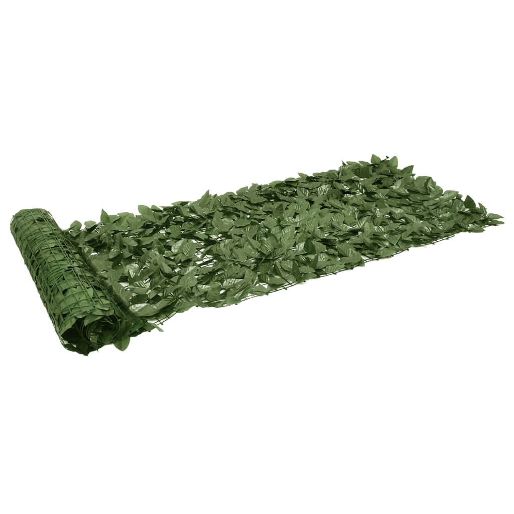 Balcony Privacy Screen with Dark Green Leaves 600x75 cm - Direct Imports