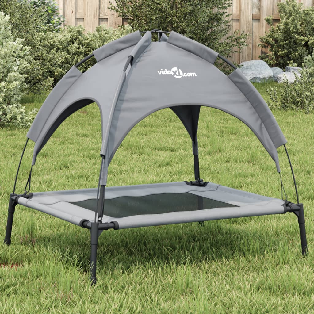 Dog Bed with Canopy Anthracite Oxford Fabric and Steel - Direct Imports