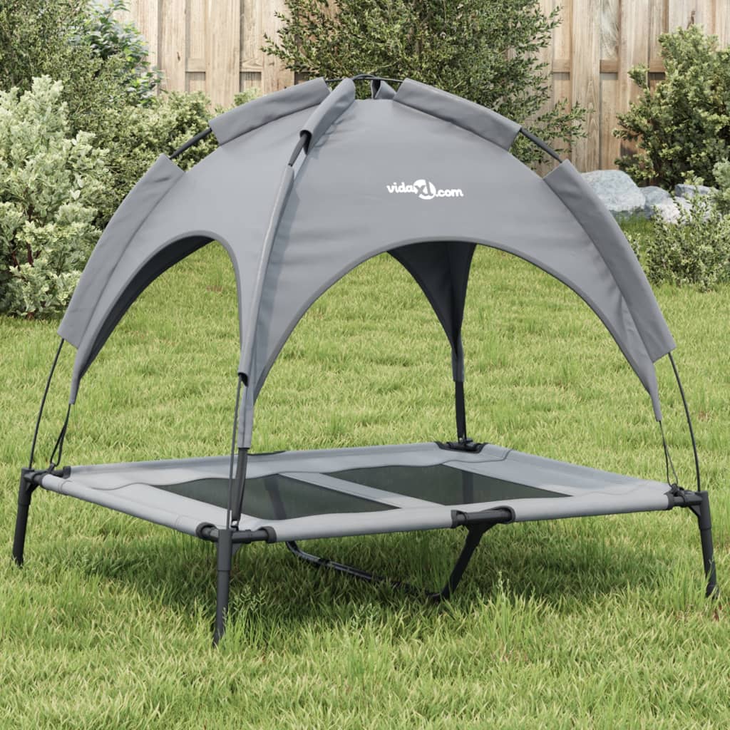 Dog Bed with Canopy Anthracite Oxford Fabric and Steel - Merlin Deals