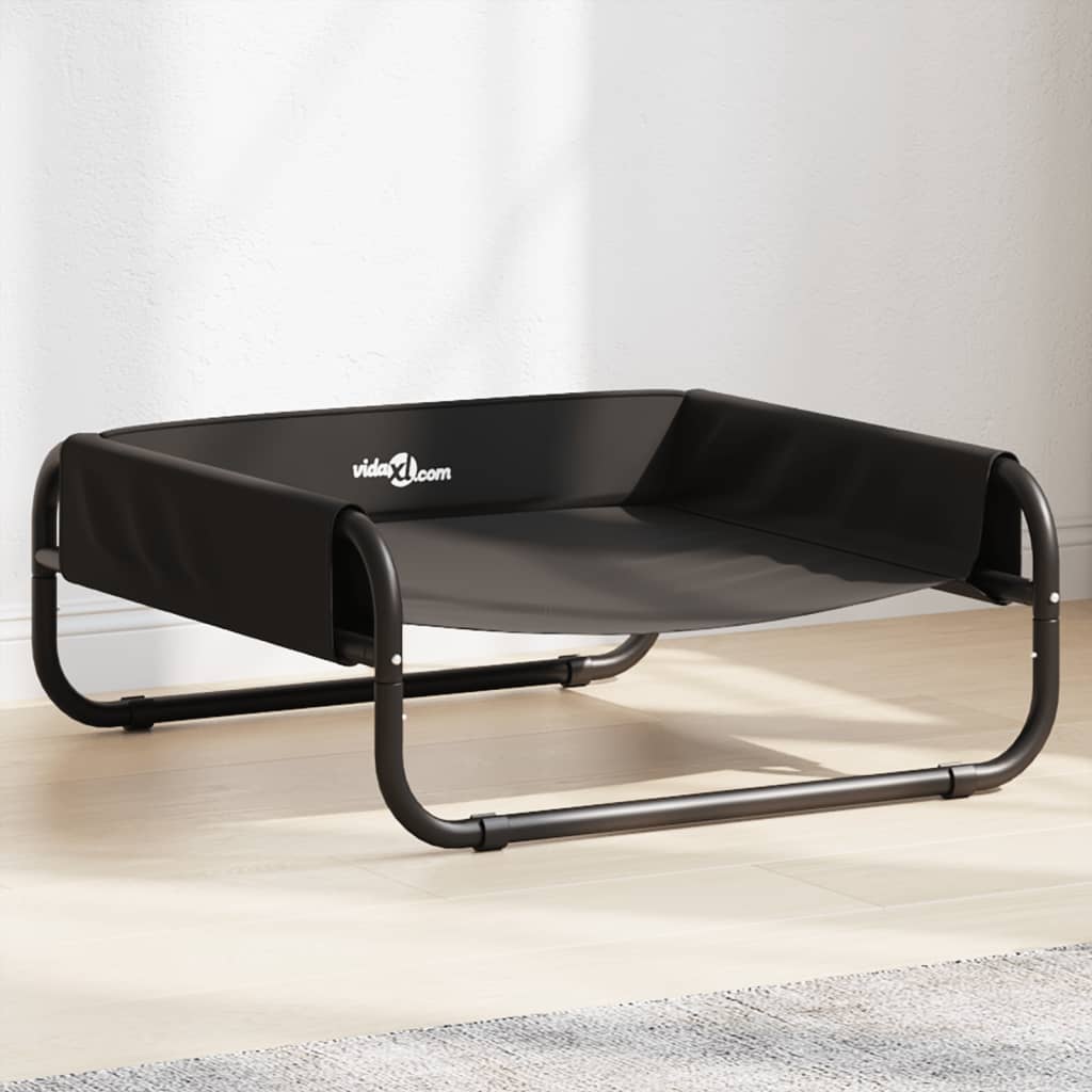 Elevated Dog Bed Anthracite Oxford Fabric and Steel - Charlotte Dunes