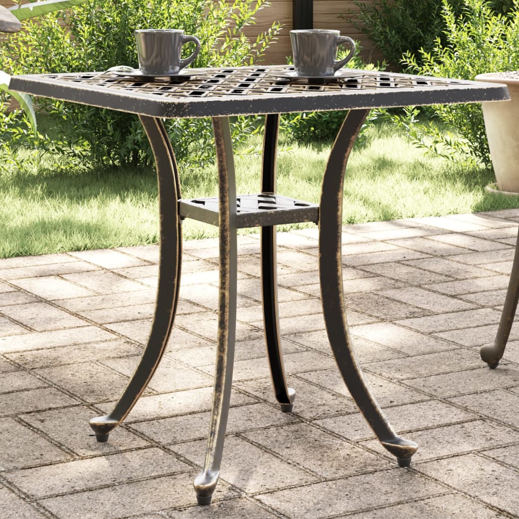 Garden Table Bronze 53x53x53 cm Cast Aluminium - Discount Dealers
