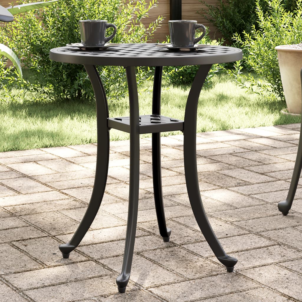 Garden Table Black 48x53 cm Cast Aluminium - Discount Dealers