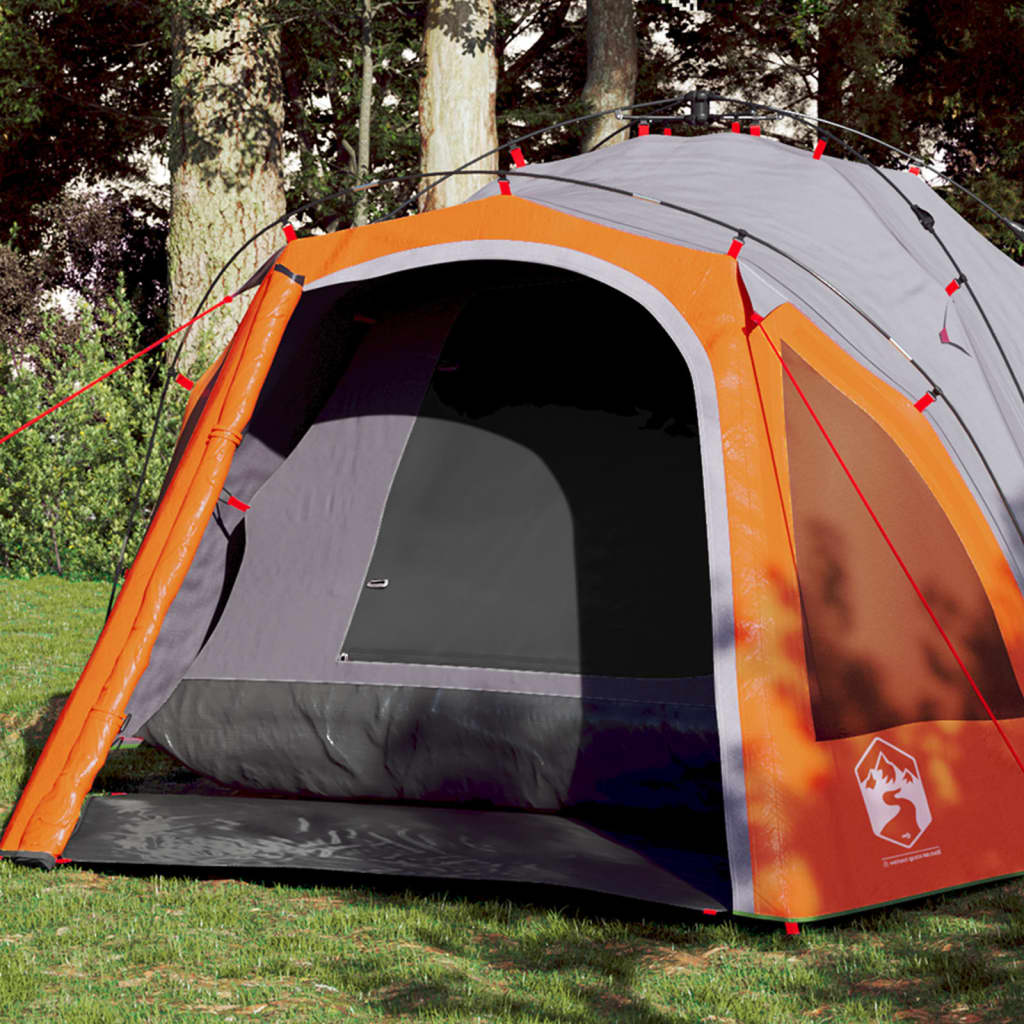 Camping Tent Dome 3-Person Grey and Orange Quick Release - The Home Maker