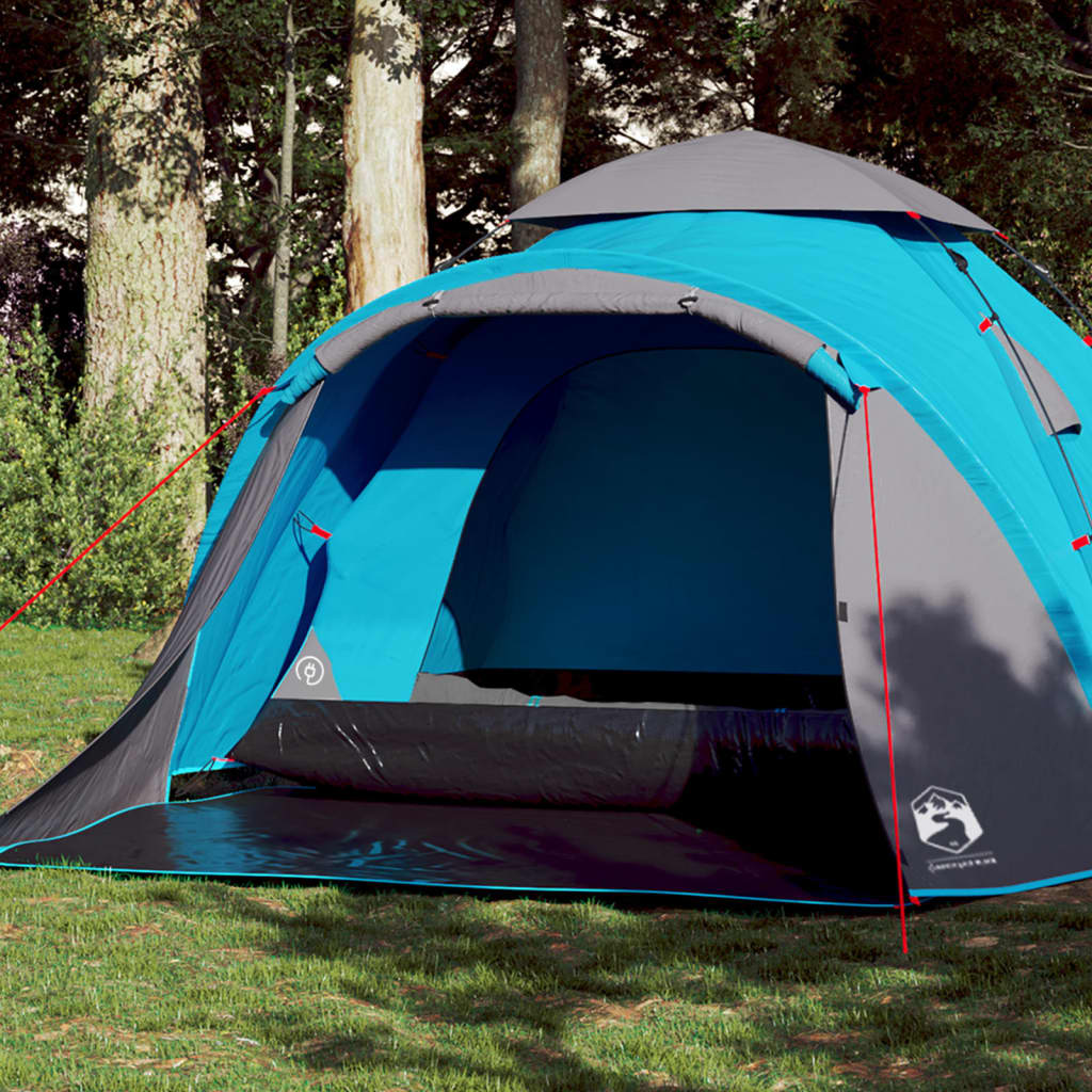 Camping Tent Dome 3-Person Blue Quick Release - Unbeatable Bargains