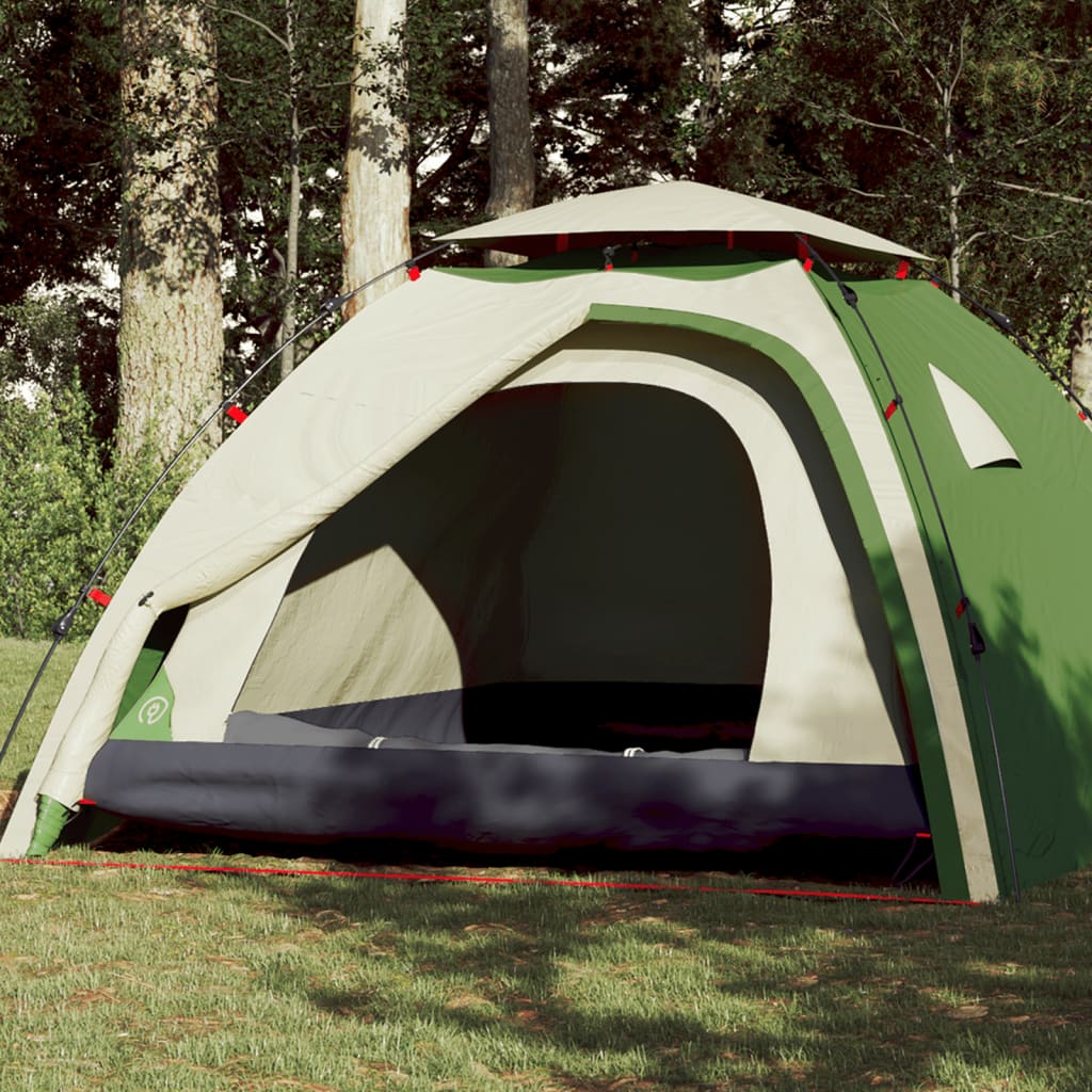 Camping Tent Dome 4-Person Green Quick Release - Charlotte Dunes