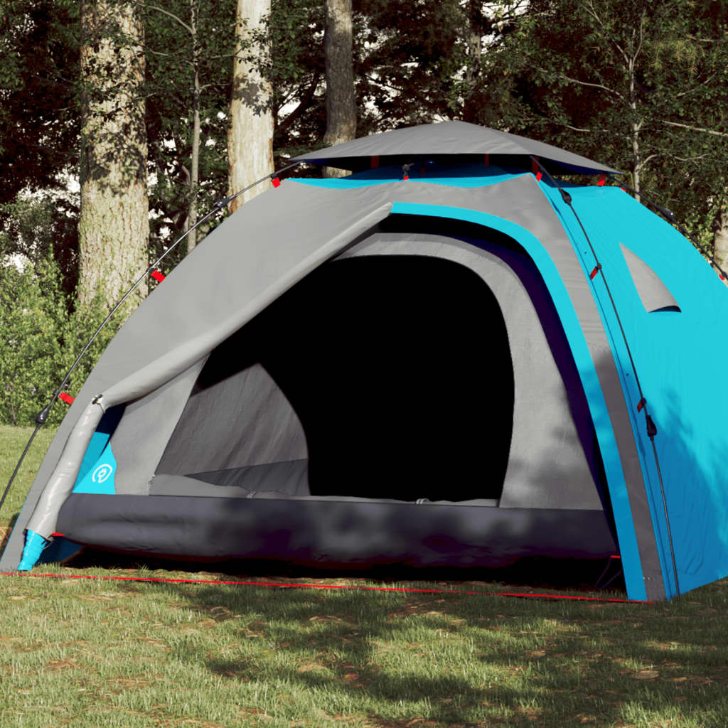 Camping Tent Dome 4-Person Blue Quick Release - Charlotte Dunes