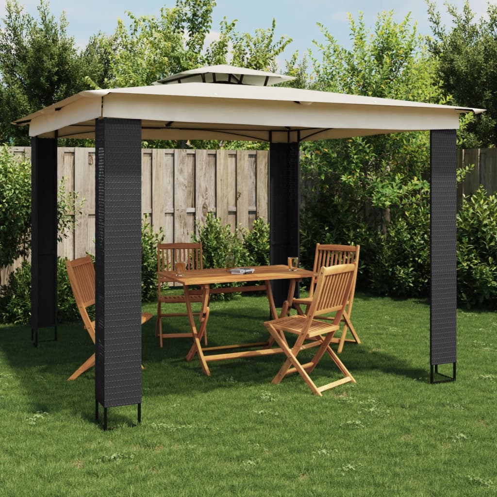 Gazebo with Double Roof Cream 2.94x2.94 m Steel - Charlotte Dunes