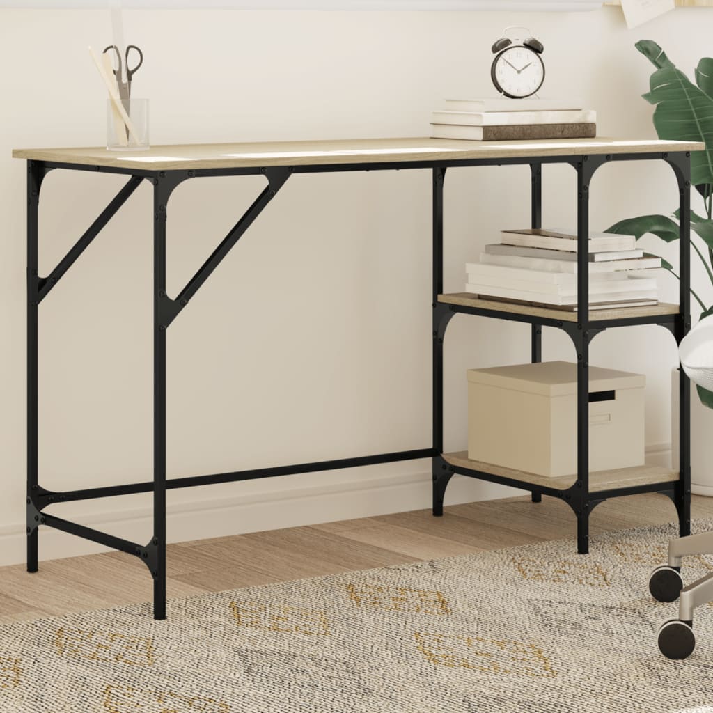Desk Sonoma Oak 120x50x75 cm Metal and Engineered Wood - Unbeatable Bargains
