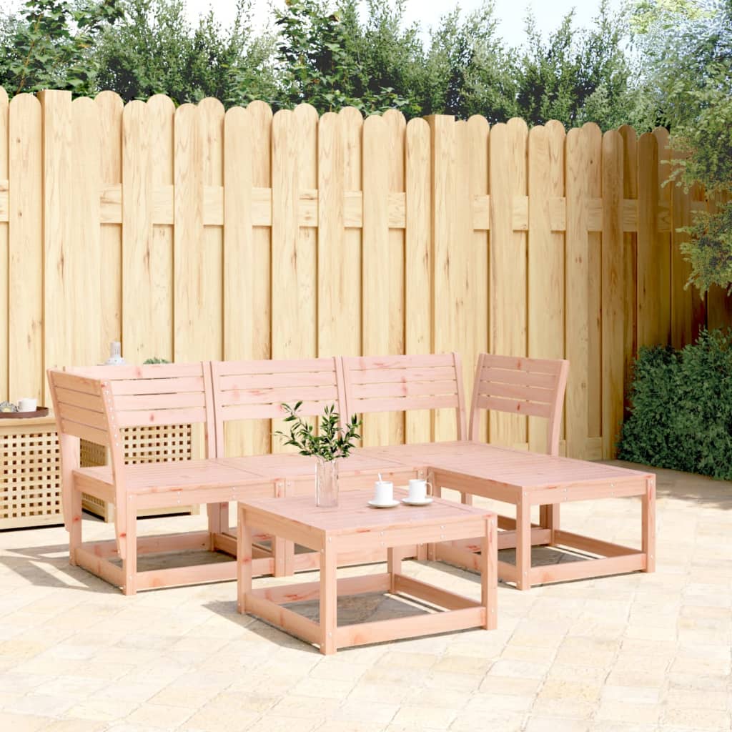 4 Piece Garden Lounge Set Solid Wood Douglas - Merkel Designers