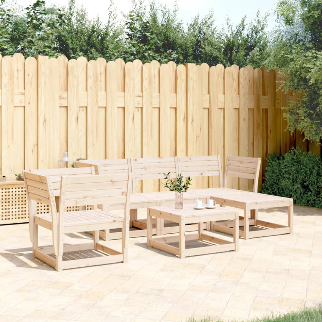 5 Piece Garden Lounge Set Solid Wood Pine - Merkel Designers