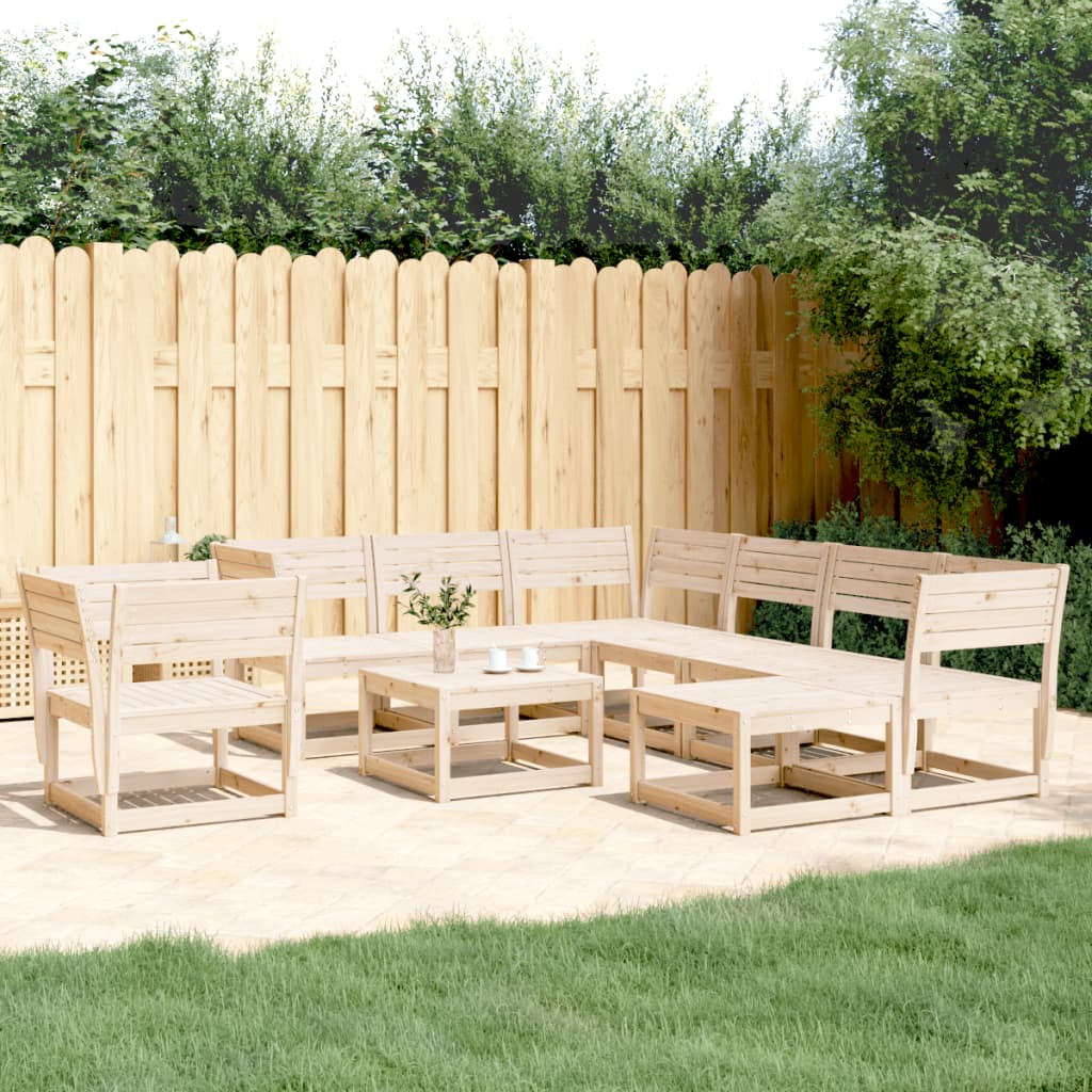 8 Piece Garden Lounge Set Solid Wood Pine - The Home Maker